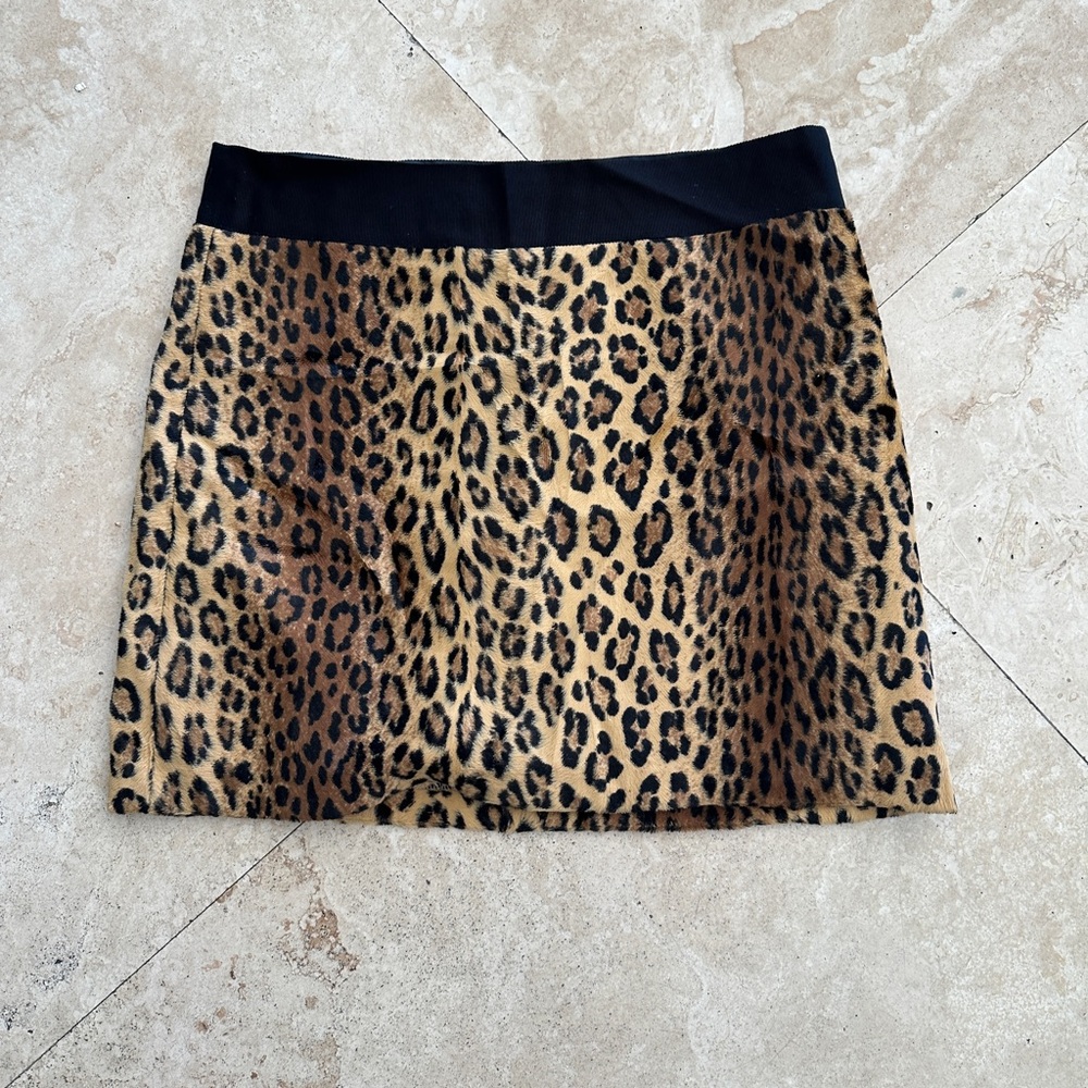 Milly Velvet Leopard Print Mini Skirt